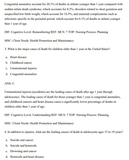 Test Bank: Wong's Nursing Care of Infants and Children 11th Edition Hockenberry Test Bank